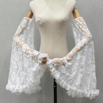 Luxurious Sunscreen Long Tulle Sleeves Breathable Lace Detachable Sleeves Thin Sheer Bridal Gloves Wedding Party