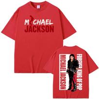 Forever King of Pop Michael Jackson Merch T Shirt Men Women Vintage Hip Hop High Street T-shirts Oversized Unisex Harajuku high quality 4XL red