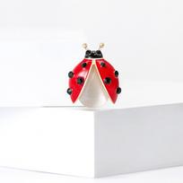 Classic Rhinestone Ladybug Brooches for Women Unisex Insect Pins Keychain Event Party New Gifts Jewelry Decoration Accessories