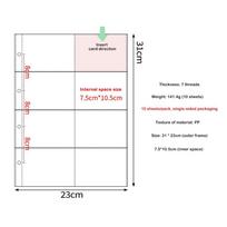 10PCS Transparent A4 Kpop Photocard Binder PP Multiple Pockets Multiple Pockets Sleeve 4 Hole 4 Ring DIY