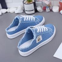 Low Top Lace Up Flat Canvas Sneakers Solid Color Casual Lightweight Walking Spring Summer Shoes for Women Size 35-41 35
