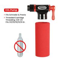 CXWXC Bicycle CO2 Inflator Pump Mini Portable Schrader Presta Adapter MTB Road Bike CO2 Cartridge Pump With Anti-freeze Cover 1 pce