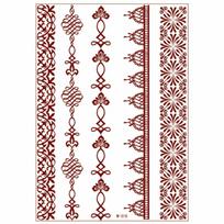 Red Mehndi Stickers Henna Tattoo Stickers Lace Fake Tattoo Wedding Tool Red Henna Tattoo Decals Waterproof India Flower
