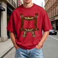 Men's Summer Crew Neck T Shirt Oktoberfest Print Short Sleeve Casual Comfortable Lightweight Tee for Outdoor Activities XXXL raudona