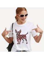 Watercolor Leopard Chihuahua Animal Print Tshirt Wounisex Clothes 2021 T Shirt Femme Harajuku Shirt Dog Love T-Shirt Female S įvairiaspalvis