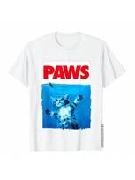 Paws Cat And Mouse Top Cute Funny Cat Lover Parody Top T-Shirt Top T-Shirts Preppy Style Special Tops & Tees Wounisex's Clothing S