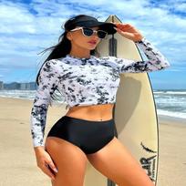 Korean High-Waisted Slimming Split Bikini for Small Bust XL (recommended 59kg-63kg) balta