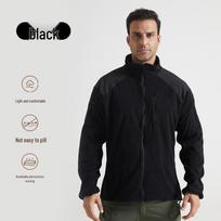 Men's Tactical Polar Fleece Stand Collar Jacket - Warm Shell for Camping & Outdoor Sports XL