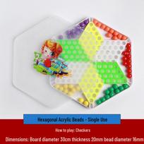 Colorful Acrylic Checkers & Flying Chess Set: Large Size for Kids and Adults, Includes Plastic Marbles