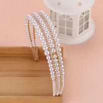 Korean Retro Fairy Bridal Pearl Headband Hair Accessory Veil Clip