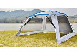 3.65m Folding Outdoor Gazebo: Camping, Barbecue, Sunshade, Beach Canopy Tent 3.65m x 3.65m x 2.2m