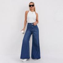 Womens Jeans Baggy Jeans Wide Pants High Waist Loose Fit Two Button Solid Color Wide Leg Denim Trousers for Ladies XS