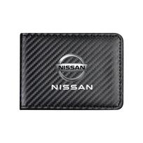 Automobilio vairuotojo pažymėjimo krepšys Anglies pluošto piniginės laikiklis Nissan Qashqai Sylphy Tiida Altima Teana X-Trail Leaf Sentra priedams