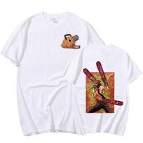 Japoniškas anime grandininis pjūklas Man Denji marškinėliai Juokingi Manga Pochita Makima Grafiškai marginti trumpomis rankovėmis marškinėliai Medvilniniai marškinėliai Cosplay Streetwear XXXL