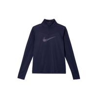 Nike Dri-Fit Swoosh Logo Half-Zip Running Training Breathable High-Neck Casual Long Sleeve T-Shirt Women Tops Dark-Purple FB4688-555 S