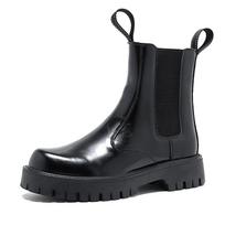 Fashion men's fashion stage nightclub dress chelsea boots black white genuine leather shoes high top platform boot long botas masculinas 6.5