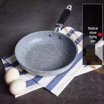 Non-Stick Japanese Maifan Stone Wok: Flat Bottom Frying Pan (20cm-28cm) Maifan Stone Tamagoyaki Pan