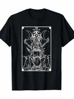 Hecate Three Moon Goddess Witch Hecate Wheel Tarot T-Shirt Men's Casual Summer Short-Sleeved Tee Round Neck Fashion Short Sleeve S