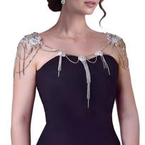 Strapless Rhinestones Tassels Body Chain Bridal Wedding Shoulder Jewelry For Women Elegant Adjustable Beach Party Accessory 1