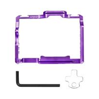 Andoer Camera Cage Aluminum Alloy Video Cage with Dual Cold Shoe Mounts Numerous 1/4 Inch Threads Replacement for Sony A7IVA7III