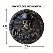 Vintage Pirate Skull Metal Sign Nautical Wall Decor Gift for Home Farmhouse Halloween Party