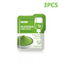 7 vnt Matcha žaliojo molio purvo veido kaukė nuo raukšlių naktinė veido pakuotė tamsiai ratu drėkinanti, stabdanti senėjimą 3pcs