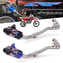 CRF150R/CRF230/CRF250 Visureigio pilno išmetimo sistemos komplektas Front Section + Red Tail Section
