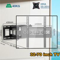 Full Motion TV Wall Mount for Most 40-80 inch TV Swivel Tilt Mount with Dual Articulating Arms Up to 121 lbs VESA 600x400mm 70 inch juoda