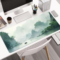 Ultra-Large Ink Wash Landscape Mouse Pad – Precision Locked Edge, Anti-Slip Desk Pad for Office or Home