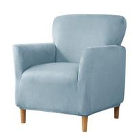 Soft Velvet Small Single Sofa Cover Elastic Armchair Covers For Living Room Cooking Space Office Anti -Dirty Washable Chair Furniture Protectors 1 Piece