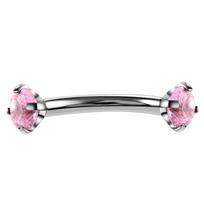 1PC Steel Crystal Gem Eyebrow Ring Tragus Helix Rook Earring Piercings Curved Banana Piercing Lip Helix Rings Jewelry 16G