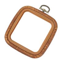 Imitation Wood Embroidery Hoop Cross Stitch Ring Diy Pendant Frame Sewing 7x7.5cm