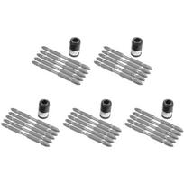 ABUL-25Pcs S2 Screwdriver Bits Set 100Mm Phillips Strong Magnet Driver Steel Double Head Hex Shank With Magnetizer Ring