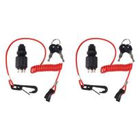 ABUL-2X Ignition Switch Key Safety Lanyard Lock Assembly For OMC BRP 1996 Up Johnson Evinrude 5005801 For Evinrude Johnson NONE