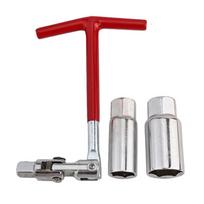 3 in 1 Spark Plug Socket Wrench Set 16/21mm Spark Plug Sleeve T-Bar Handle Spanner T-Handle Durable Auto Socket Spanner