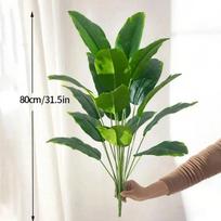 Artificial Plants Large Tropical Palm Tree Fake Banana Plants Leaves Real Touch Plastic Monstera Simulated Plant for Home (as the picture,12 leaves)