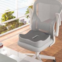 Memory Foam Seat Cushion - 3D Ergonomic Support| Light Green & Grey, Washable Polyester, Car/Office Essentials