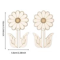 10pcs/set Wooden DIY Tulip Shape Assembly Rose Flower Sunflower Unfinished Wooden DIY Crafts Handmade Tulip Shape
