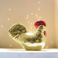 High Quality Creative Mirror Disco Balls Chicken Shape Exquisite Statue Chicken Sculptures Models Home Decor