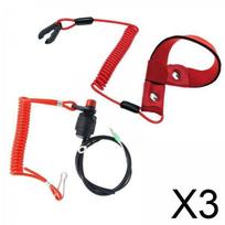 Boat Outboard Motor Kill Switch Floating Safety Lanyard Universal Emergency Tether Rope for Marine Accessories raudona