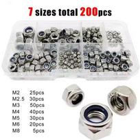 Metal Hexagon Nuts Kits M2-M8 Hex Design Nylon Insert Lock Nut High Strength Vibration Proof Metric Locking Nuts Bolt Fastening