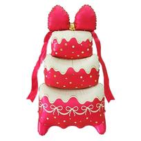60-Inch Giant Standing Bowknot Cake Foil Balloon, 3D Self-Standing Ribbon Mylar Balloon for Wedding, Anniversary Birthday and so 60Inch