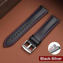 Handmade Cowhide Strap with Double Stitching Top Grain Genuine Leather Watch Band 20 22 24MM Quick Release Replacement Watchband 20mm