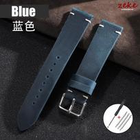 Vintage Oil Wax Watch Band Handmade Stitching Cowhide Strap for Omega Wristband 18mm 20mm 21mm 22mm 24mm for Seiko Smartwatch 18mm