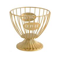 Large Capacity Coffee Capsule Holder Multi-functional Space Saving Metal Coffee Display Basket Easy Carrying Hollow