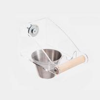 Acrylic Cage Mounted Bird Feeder Anti Splashing Anti-spread Bird Food Dispenser Hangable Detachable Parrots Food Container