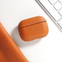 For Airpods 4 3 1&2 Case Leather for Airpods Pro 2 Case Genuine Leather Cases Apple AirPods Case Lychee Pattern Cowhide Cases AirPods Pro