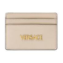 Versace Tag Gold Hardware Leather Card Holder Women Accessories Beige 1020081-1A13677_1YD7V Basic Set (Bag+Dust Bag)