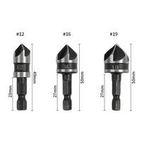 1 Set Hole Opener Chamfer Drill Bit Hex Shank Woodworking Chamfering Tool 82° Countersink Precise Multi-Size Countersink Bits