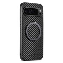 For Google Pixel 9 Pro XL Pixel 9 8 7 6 Pro 8A 7A 6A Carbon Fiber Case,[Compatible with Magnetic] Built in Kickstand Phone Cover For Pixel 7 juoda